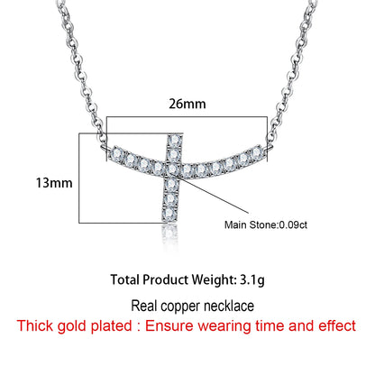 Moissanite Cross Necklace 14k - Mozayn Jewelry