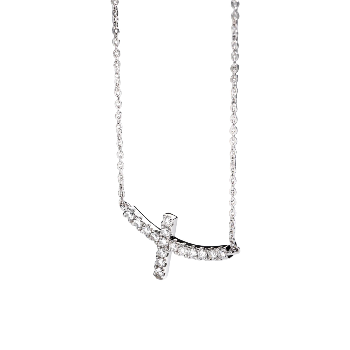Moissanite Cross Necklace 14k - Mozayn Jewelry
