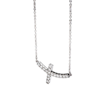 Moissanite Cross Necklace 14k - Mozayn Jewelry