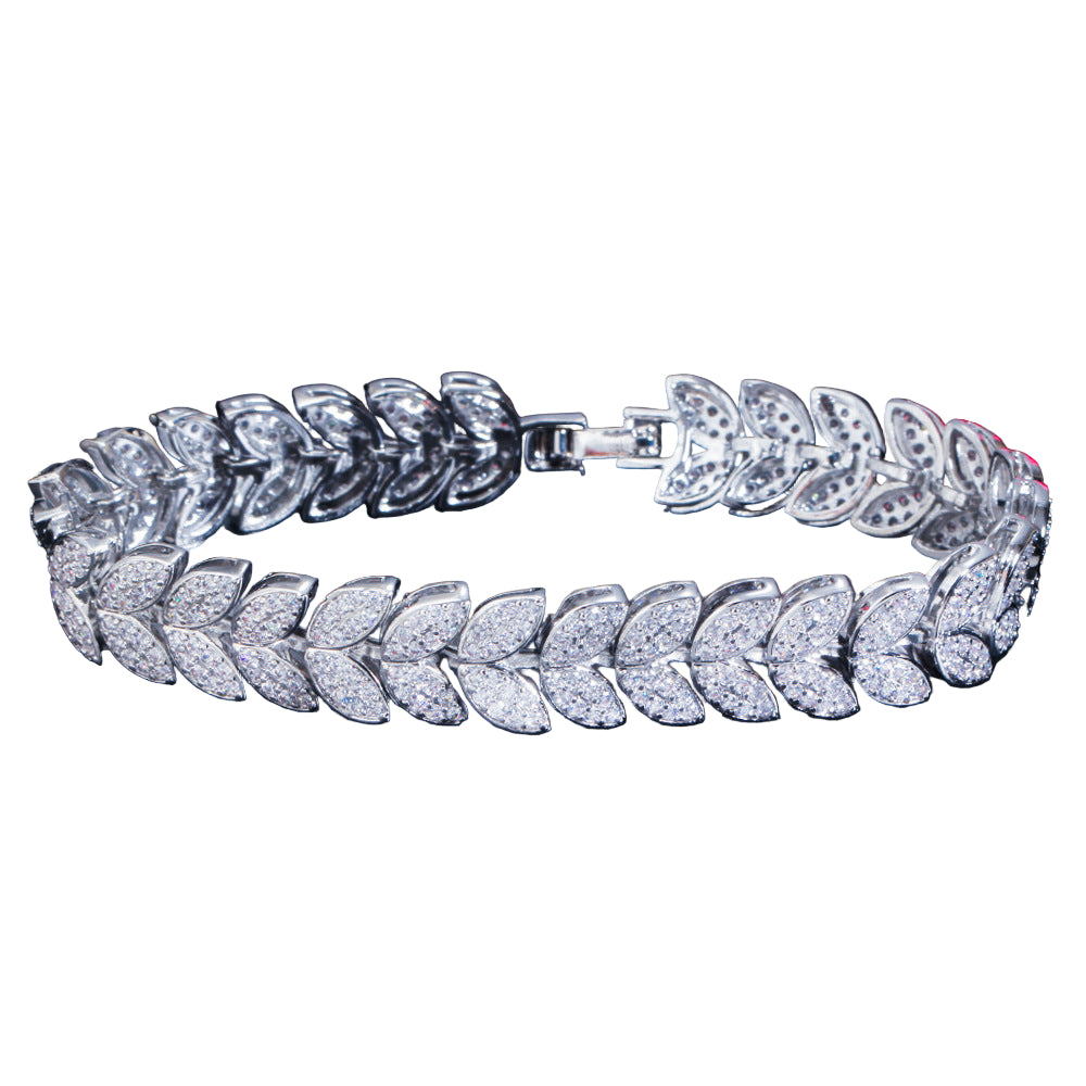 Leaf Iced Out Bracelet - Mozayn Jewelry