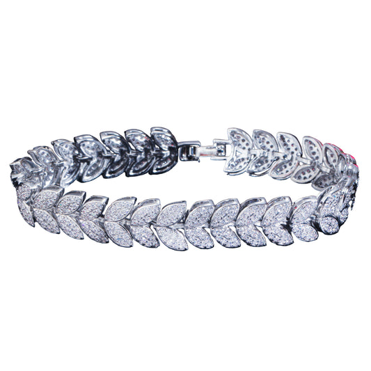 Leaf Iced Out Bracelet - Mozayn Jewelry