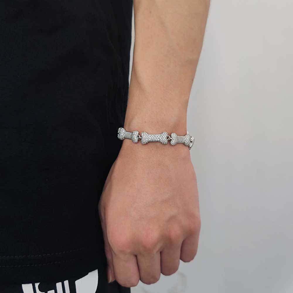 Bone Shape Iced Out Bracelet - Mozayn Jewelry