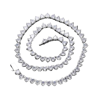 [BUY 1 GET 2] Heart Tennis Chain and Bracelet - Mozayn Jewelry