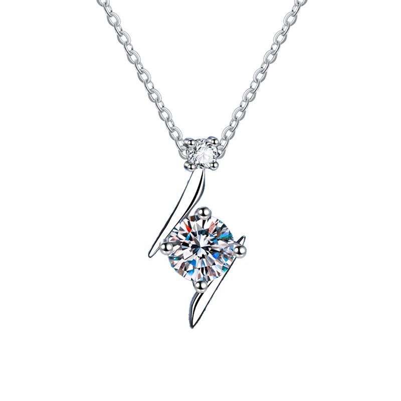S925 Sterling Silver Necklace Moissanite Clavicle Chain - Mozayn Jewelry