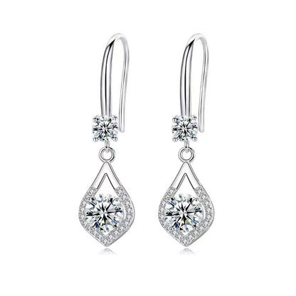 Teardrop Moissanite Earrings - 925 Sterling Silver - Mozayn Jewelry