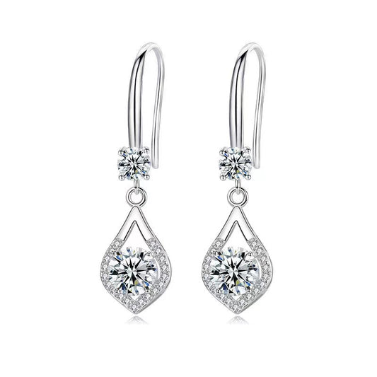 Teardrop Moissanite Earrings - 925 Sterling Silver - Mozayn Jewelry