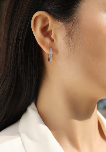 Moissanite S925 Sterling Silver Earrings With Platinum - Mozayn Jewelry