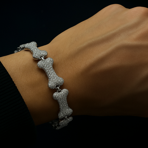 Bone Shape Iced Out Bracelet