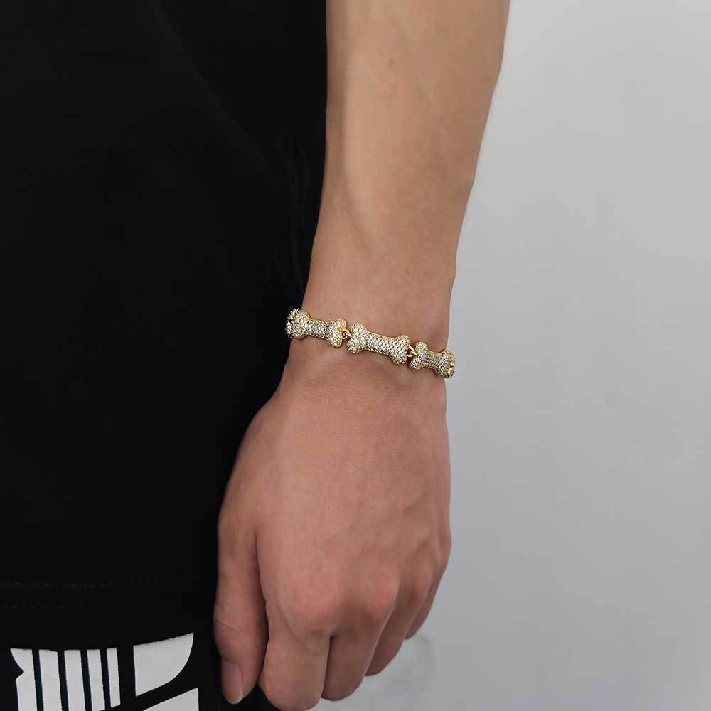 Bone Shape Iced Out Bracelet - Mozayn Jewelry